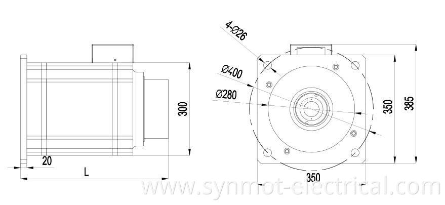 Synmot 92kW 2500Nm 350rpm Direct-drive Synchronous Permanent Magnet servo motor